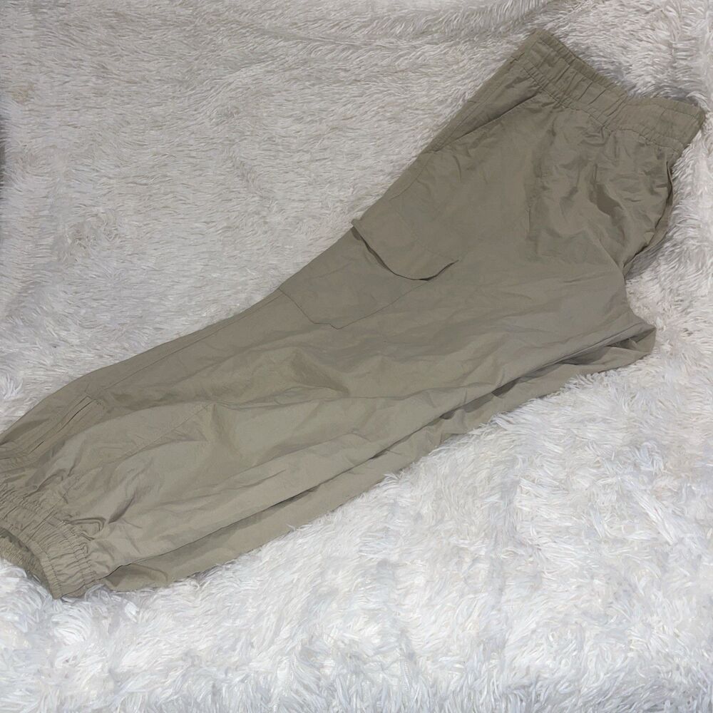 Old Navy Pants Women 4X Beige Nylon Drawstring High Rise Pull On Jogger NWT